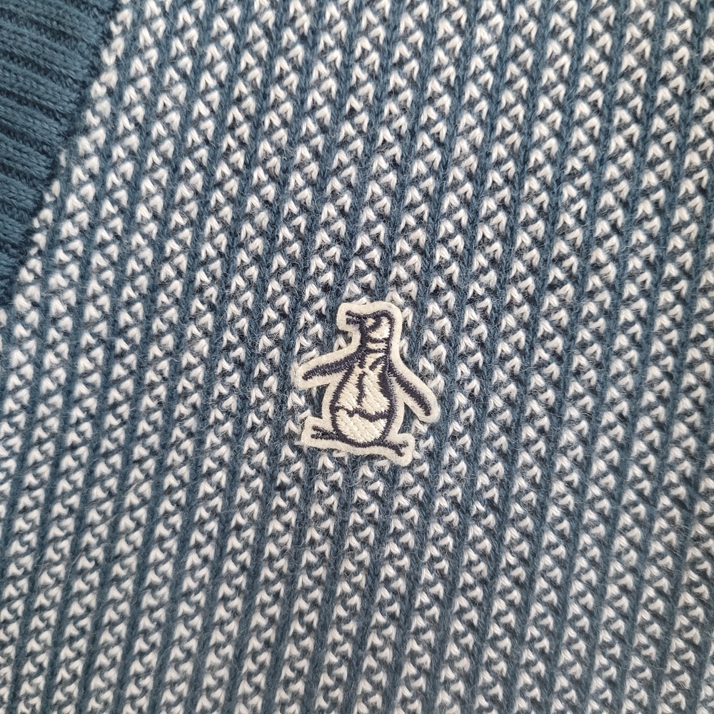 NWT Original Penguin Cardigan Sweater Blue Mens Large - Picture 3 of 6